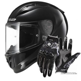 LS2 Arrow evo R- Black (M) + Scoyco Mx49 full finger gloves