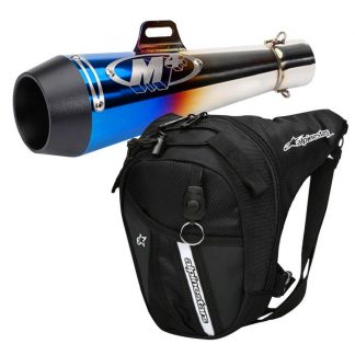 M4 multi-colored exhaust [A3]+ Alpinestars legbag - BW