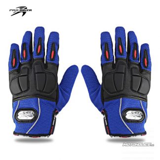 Pro Biker MC-22 Full finger gloves- (XL) - Blue