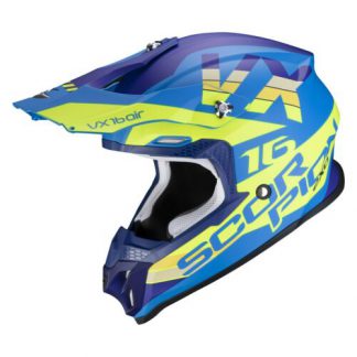 SCORPION VX-16 AIR X-TURN Matt Blue-Neon Yellow