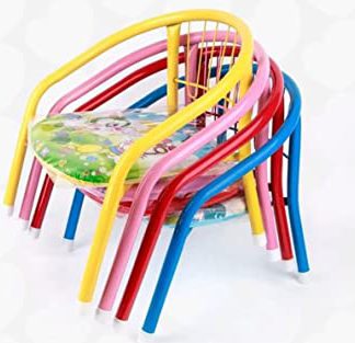 كرسي اطفال معدن قاعده مبطنه ماتريال ممتازه مزود بظمارة