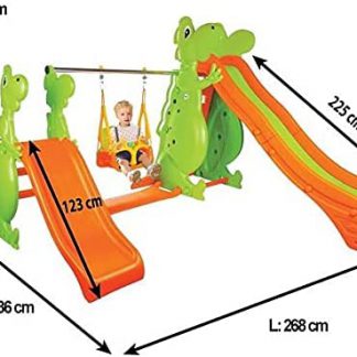 DINO SWING AND TWO SLIDES SET