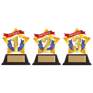 Mini-Star 1st, 2nd and 3rd Place Acrylic Plaque