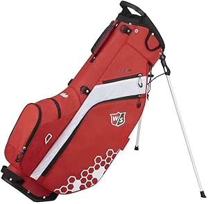 Wilson Staff Golf Bag, Feather Golf Stand Bag, Carry bag, Red/White, Integrated stand