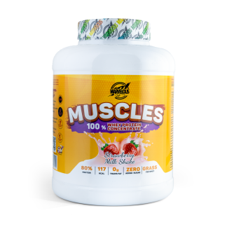 Marvelous Nutrition Muscles 100%Whey Protein Concentrate-67Serv.-2KG.-Strawberry Milkshake