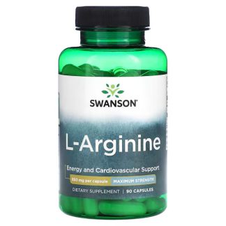 Swanson Maximum Strength L-Arginine 850MG.-90Serv.-90Capsules.