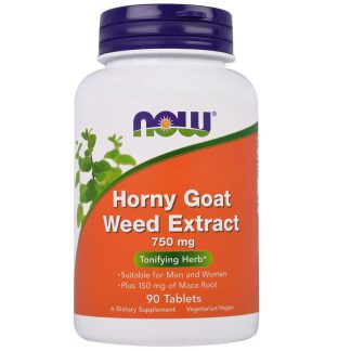 Now Foods Horny Goat Weed Extract 750mg-90Serv.-90Tabs.