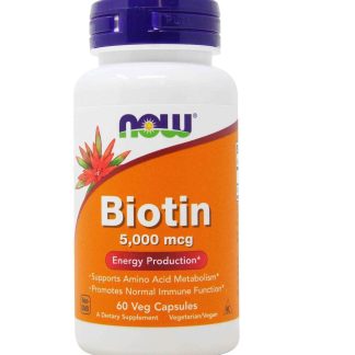 Now Foods Biotin 5000mcg Energy Production.-60Serv.-60Veg Capsules