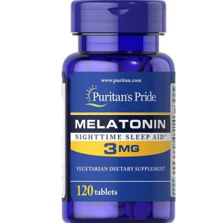 Puritan’s Pride Melatonin 3Mg Night Time Sleep Aid-120Serv.-120Tabs