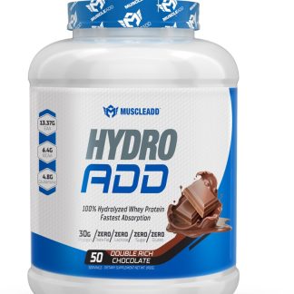 Muscle Add Hydro Add 100%Hydrolyzed Whey Protein Fastest Absorption-50Serv.-1900G.-Double Rich Chocolate