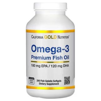 California Gold Nutrition Omega-3 Premium Fish Oil-120Serv.-240 Tablets